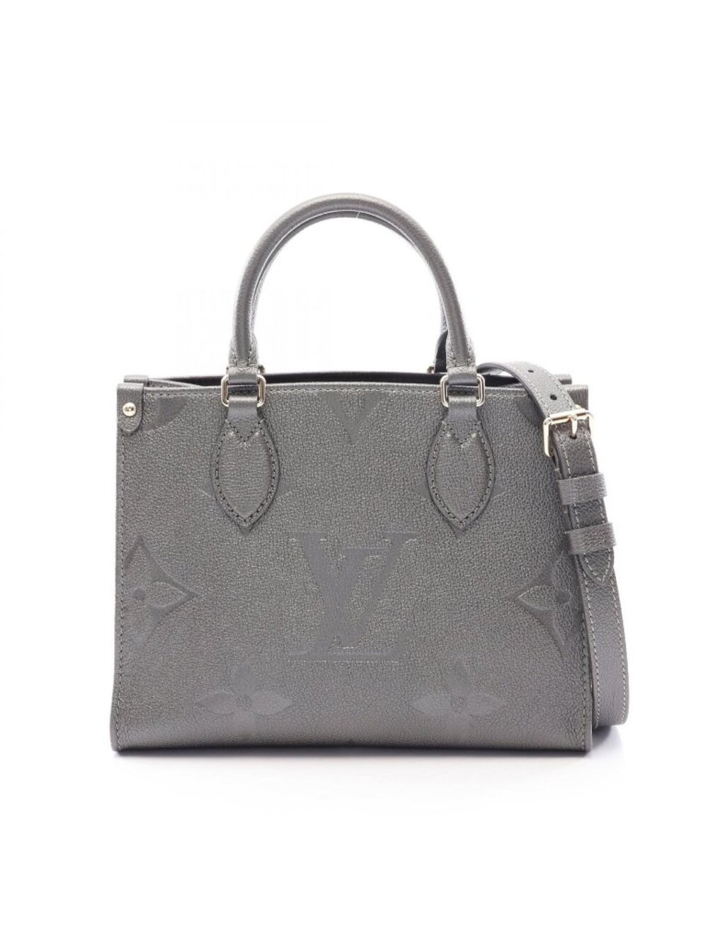 Louis Vuitton Handbag On The Go PM 2-Way Gunmetal Leather
